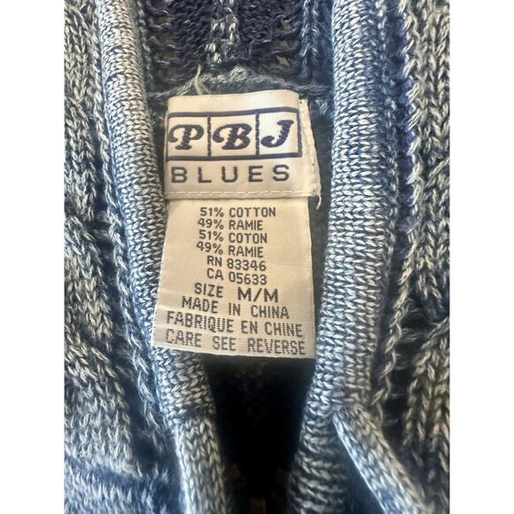 90s 80s Vintage PBJ Blues Blue Hooded Full Zip Jacket Women's Medium - Picture 6 of 8